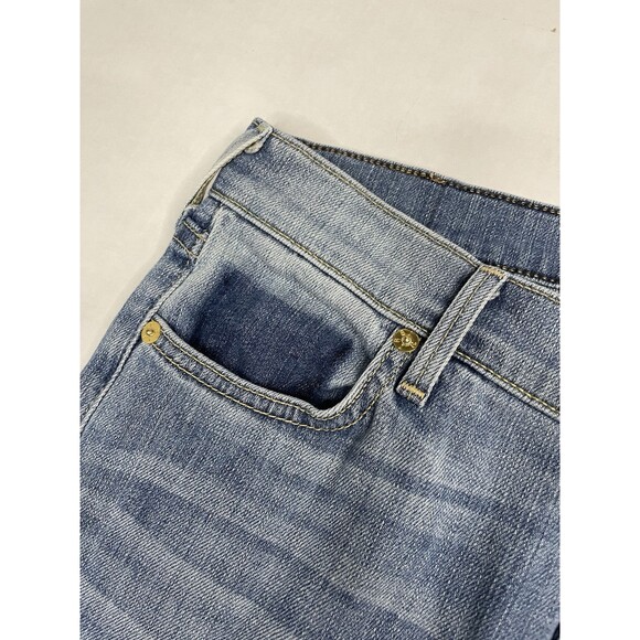 True Religion Jeans Womens 28 Relaxed Straight Distressed Ombre Raw Hem USA Y2K - Picture 5 of 15